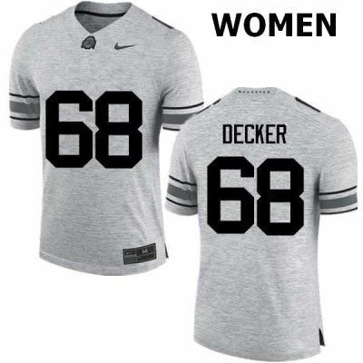 NCAA Ohio State Buckeyes Women's #68 Taylor Decker Gray Nike Football College Jersey YJG2645KS